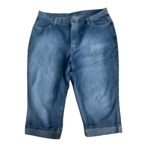 Wrangler Women's Jeans Ankle Cuffed Capri Mom Jeans Medium Wash Sz 14W